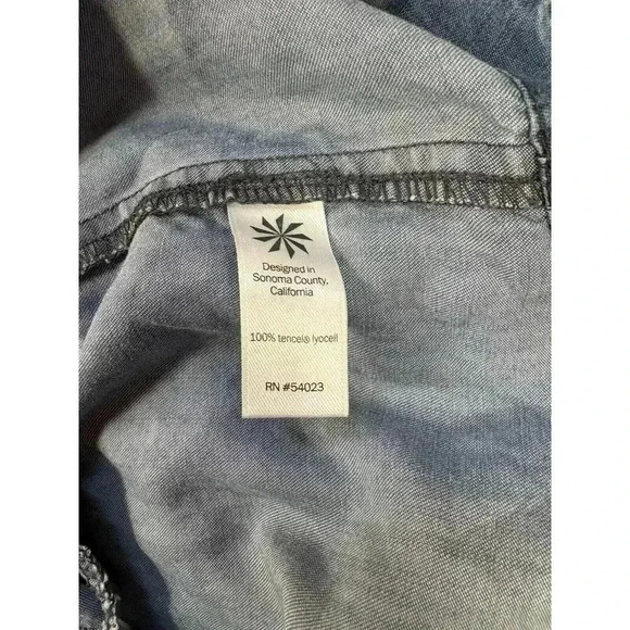 Athleta Small Chambray Tencel Sleeveless Hana Henley Dress - Picture 6 of 6